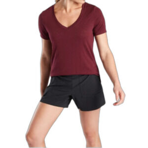 Athleta Breezy Scoop V-Neck Red Tee Women's XS Athleisure Activewear Performance